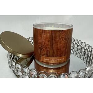 1 New Bath & Body Works Cozy Sunday Night 3 Wick Candle 14.5 oz Hard to Find